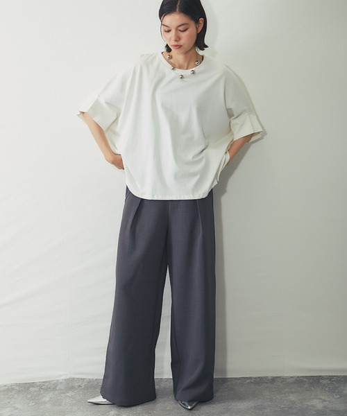 SMILE ORCHID(スマイルオーキッド)の「【接触冷感】ドルマンワイドカットソー(Tシャツ/カットソー・レディース・ホワイト/チャコールグレー/ブラック・M)」の14枚目の写真