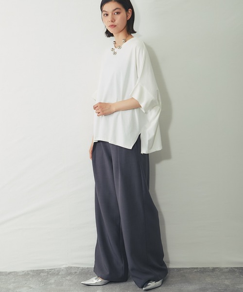 SMILE ORCHID(スマイルオーキッド)の「【接触冷感】ドルマンワイドカットソー(Tシャツ/カットソー・レディース・ホワイト/チャコールグレー/ブラック・M)」の15枚目の写真