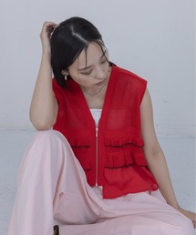 Eimee Law | ティアードフリル メッシュニットベスト(ベスト)