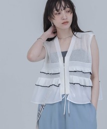 Eimee Law（エイミーロウ）の「ティアードフリル メッシュニットベスト（ベスト）」