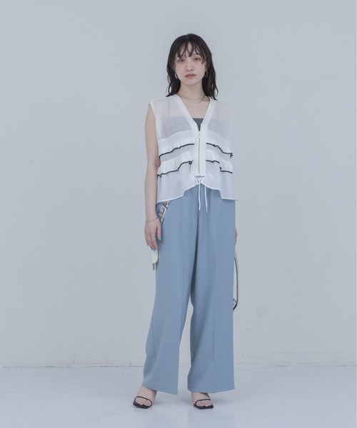 ティアードフリル メッシュニットベスト Eimee Law│Eimee Law
