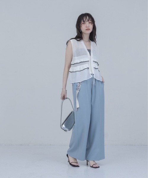 ティアードフリル メッシュニットベスト Eimee Law│Eimee Law