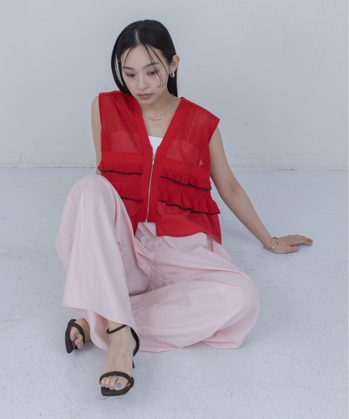 ティアードフリル メッシュニットベスト Eimee Law│Eimee Law