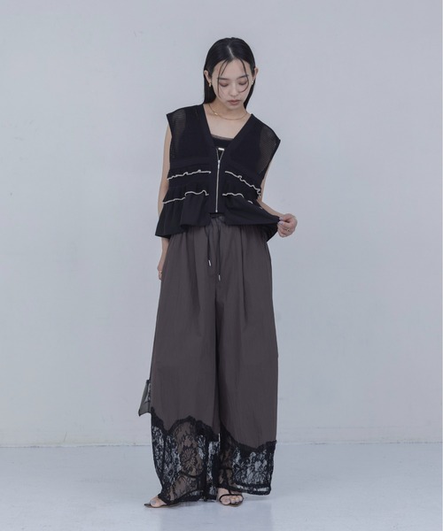 ティアードフリル メッシュニットベスト Eimee Law│Eimee Law