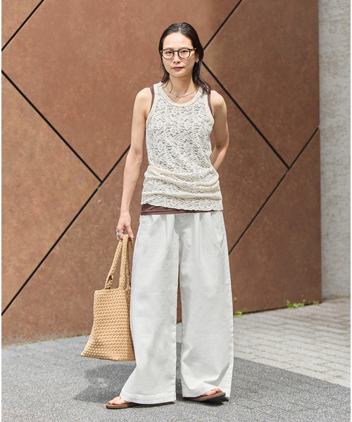 JOURNAL STANDARD（ジャーナルスタンダード）の「《追加2》TuckEasyDENIM By COOLMAX(R)fabric（デニムパンツ・レディース・ホワイト系その他/サックスブルー・36/38）」の3枚目の写真