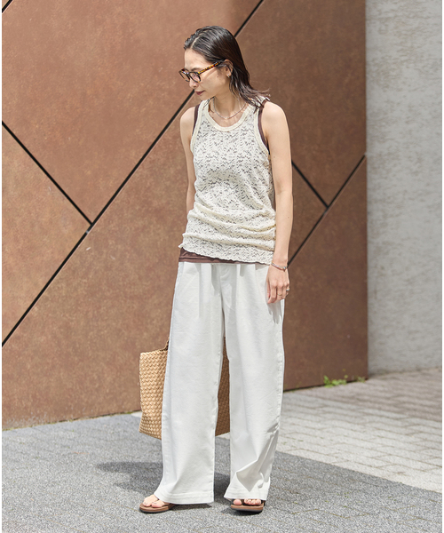JOURNAL STANDARD（ジャーナルスタンダード）の「《追加2》TuckEasyDENIM By COOLMAX(R)fabric（デニムパンツ・レディース・ホワイト系その他/サックスブルー・36/38）」の6枚目の写真