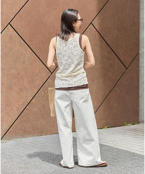 JOURNAL STANDARD（ジャーナルスタンダード）の「《追加2》TuckEasyDENIM By COOLMAX(R)fabric（デニムパンツ・レディース・ホワイト系その他/サックスブルー・36/38）」の7枚目の写真