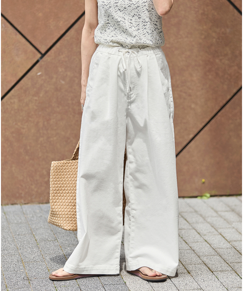 JOURNAL STANDARD（ジャーナルスタンダード）の「《追加2》TuckEasyDENIM By COOLMAX(R)fabric（デニムパンツ・レディース・ホワイト系その他/サックスブルー・36/38）」の8枚目の写真