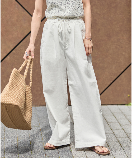 JOURNAL STANDARD（ジャーナルスタンダード）の「《追加2》TuckEasyDENIM By COOLMAX(R)fabric（デニムパンツ・レディース・ホワイト系その他/サックスブルー・36/38）」の9枚目の写真