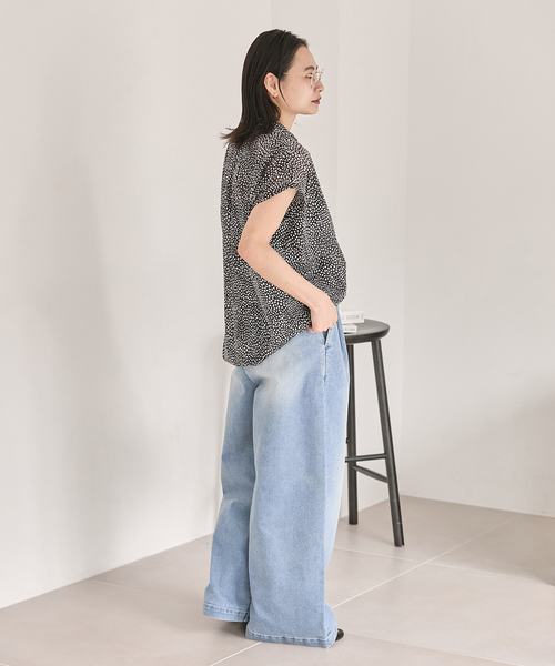 JOURNAL STANDARD（ジャーナルスタンダード）の「《追加2》TuckEasyDENIM By COOLMAX(R)fabric（デニムパンツ・レディース・ホワイト系その他/サックスブルー・36/38）」の13枚目の写真