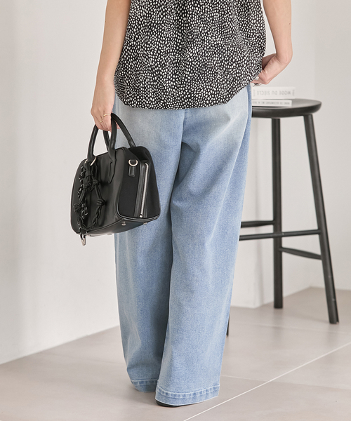 JOURNAL STANDARD（ジャーナルスタンダード）の「《追加2》TuckEasyDENIM By COOLMAX(R)fabric（デニムパンツ・レディース・ホワイト系その他/サックスブルー・36/38）」の14枚目の写真