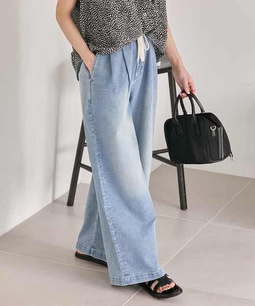 JOURNAL STANDARD（ジャーナルスタンダード）の「《追加2》TuckEasyDENIM By COOLMAX(R)fabric（デニムパンツ・レディース・ホワイト系その他/サックスブルー・36/38）」の15枚目の写真