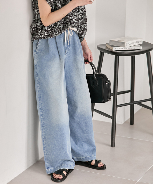 JOURNAL STANDARD（ジャーナルスタンダード）の「《追加2》TuckEasyDENIM By COOLMAX(R)fabric（デニムパンツ・レディース・ホワイト系その他/サックスブルー・36/38）」の17枚目の写真