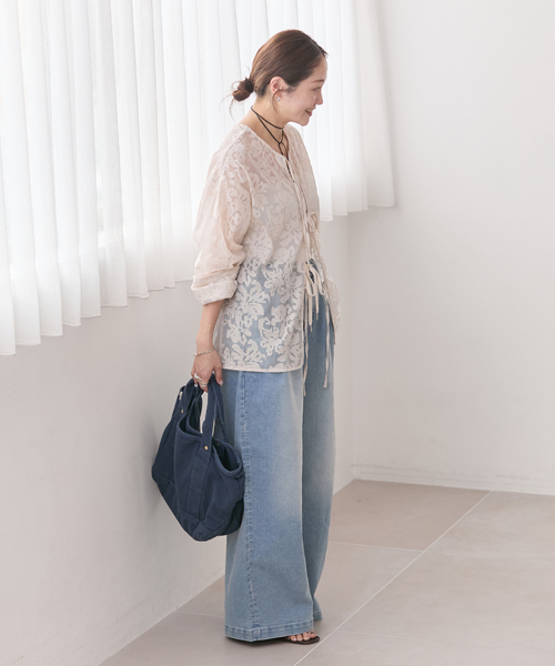 JOURNAL STANDARD（ジャーナルスタンダード）の「《追加2》TuckEasyDENIM By COOLMAX(R)fabric（デニムパンツ・レディース・ホワイト系その他/サックスブルー・36/38）」の19枚目の写真