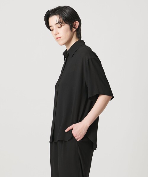 MARW UNITED ARROWS(マルゥ ユナイテッドアローズ)の「<MARW UNITED ARROWS>シフォン 5分袖 シャツ(シャツ/ブラウス・レディース・ブラック/ネイビー/ロイヤルブルー・FREE)」の1枚目の写真