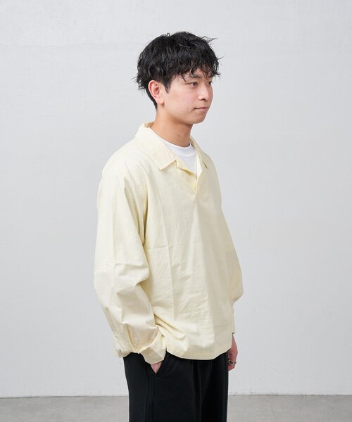 Kastane(カスタネ)の「【ユニセックス/一部店舗限定】BM スキッパーシャツ2(シャツ/ブラウス・メンズ・アイボリー/ブラウン/ベージュ・FREE)」の5枚目の写真