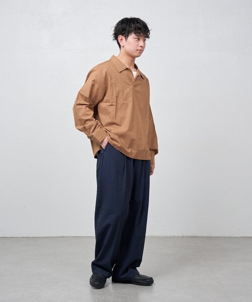Kastane(カスタネ)の「【ユニセックス/一部店舗限定】BM スキッパーシャツ2(シャツ/ブラウス・メンズ・アイボリー/ブラウン/ベージュ・FREE)」の15枚目の写真