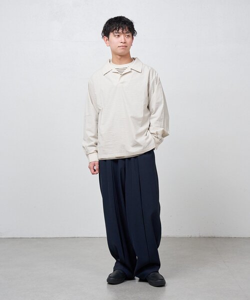 Kastane(カスタネ)の「【ユニセックス/一部店舗限定】BM スキッパーシャツ2(シャツ/ブラウス・メンズ・アイボリー/ブラウン/ベージュ・FREE)」の20枚目の写真