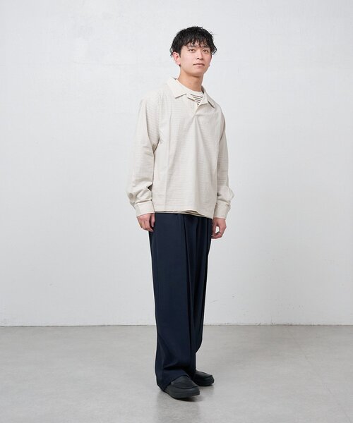 Kastane(カスタネ)の「【ユニセックス/一部店舗限定】BM スキッパーシャツ2(シャツ/ブラウス・メンズ・アイボリー/ブラウン/ベージュ・FREE)」の21枚目の写真