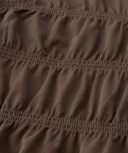 Honeys（ハニーズ）の「【ハニさら・接触冷感・ＵＶカット】シャーリングトップス（Tシャツ/カットソー・レディース・ブラウン/スミクロ/ブルーグリーン/オレンジ・L/LL/M/S）」の18枚目の写真