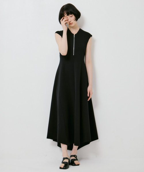 WRAPINKNOT/ラッピンノット　STUDIOUS別注　ジップワンピース　黒 WRAPINKNOTラッピンノット】《STUDIOUS別注》ZIP OP/ジップワンピース