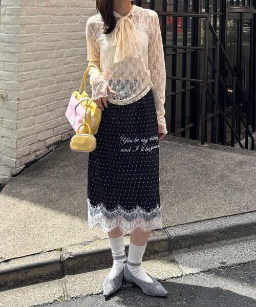 CIAOPANIC(チャオパニック)の「BIGリボンレースフードトップス(シャツ/ブラウス・レディース・アイボリー/オフホワイト/ピンク・ONE SIZE)」の16枚目の写真