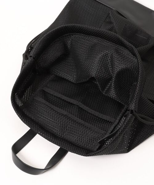 ADAM PATEK（アダムパテック）の「【RES】【ADAM PATEK】Leather trimmed mesh drawstring bag（バックパック/リュック・メンズ・ブラック・FREE）」の12枚目の写真