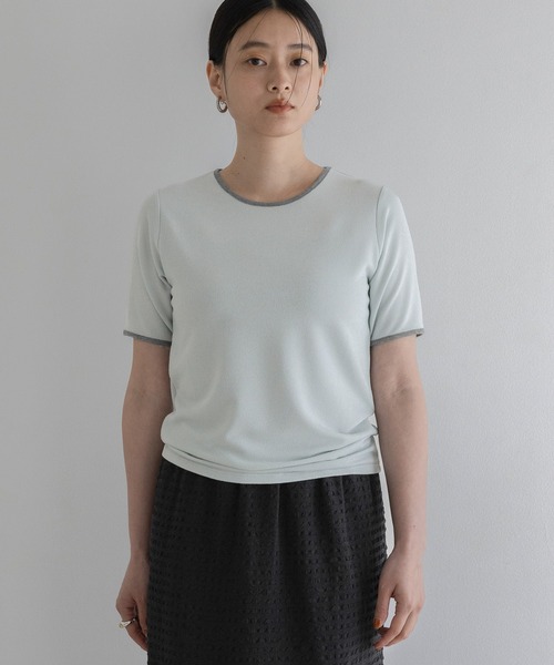 A part by(アパートバイ)の「ペンシルリンガーTEE(Tシャツ/カットソー・レディース・ブルー系その他3/オフホワイト/ベージュ・FREE)」の1枚目の写真