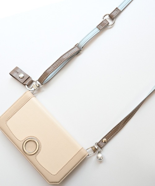 MERCURYDUO(マーキュリーデュオ)の「マーキュリーデュオ ショルダーストラップ フラットベルト(スマホケース/カバー・レディース・グレイッシュベージュ/ダークブラウン/ライトグレー・ONE SIZE)」の8枚目の写真