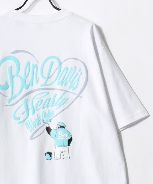 BEN DAVIS(ベンデイビス)の「BEN DAVIS/ベンデイビス SCRIPT HEART TEE/オーバーサイズ ストリート ハート バックプリント ロゴ ワンポイント刺繍 半袖Tシャツ/レディース メンズ(Tシャツ/カットソー・メンズ・ネイビー/ブラック/ホワイト・M/L/XL)」の10枚目の写真