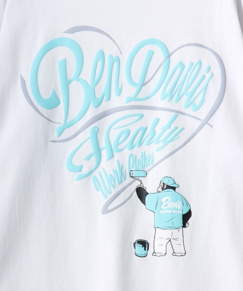 BEN DAVIS(ベンデイビス)の「BEN DAVIS/ベンデイビス SCRIPT HEART TEE/オーバーサイズ ストリート ハート バックプリント ロゴ ワンポイント刺繍 半袖Tシャツ/レディース メンズ(Tシャツ/カットソー・メンズ・ネイビー/ブラック/ホワイト・M/L/XL)」の12枚目の写真