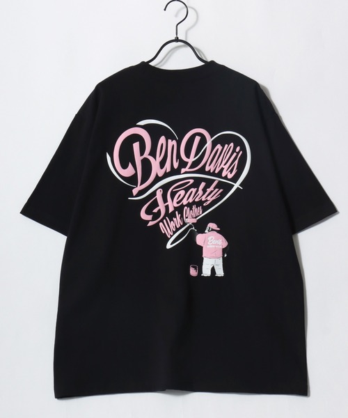 BEN DAVIS(ベンデイビス)の「BEN DAVIS/ベンデイビス SCRIPT HEART TEE/オーバーサイズ ストリート ハート バックプリント ロゴ ワンポイント刺繍 半袖Tシャツ/レディース メンズ(Tシャツ/カットソー・メンズ・ネイビー/ブラック/ホワイト・M/L/XL)」の19枚目の写真
