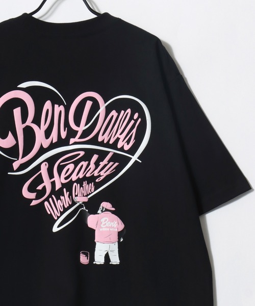 BEN DAVIS(ベンデイビス)の「BEN DAVIS/ベンデイビス SCRIPT HEART TEE/オーバーサイズ ストリート ハート バックプリント ロゴ ワンポイント刺繍 半袖Tシャツ/レディース メンズ(Tシャツ/カットソー・メンズ・ネイビー/ブラック/ホワイト・M/L/XL)」の8枚目の写真