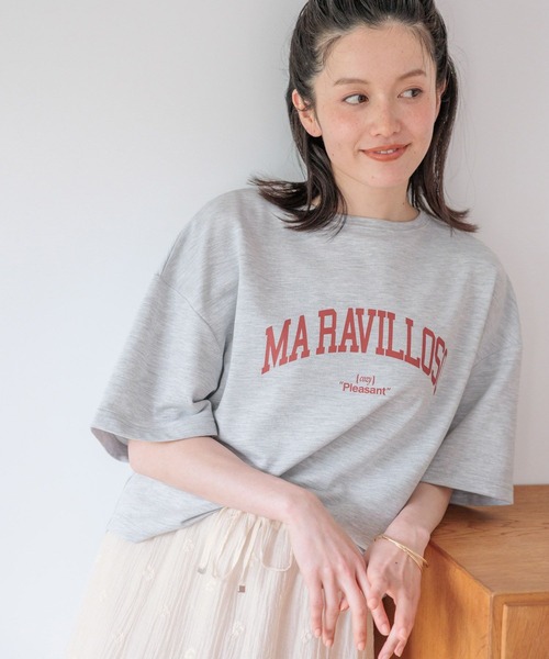studio CLIP(スタディオクリップ)の「ラウンドテールロゴTシャツ(Tシャツ/カットソー・レディース・ホワイト/チャコールグレー/杢グレー・FREE)」の3枚目の写真