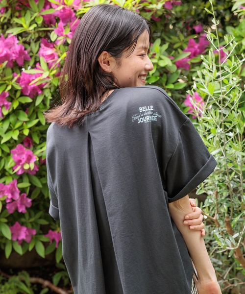 studio CLIP(スタディオクリップ)の「ラウンドテールロゴTシャツ(Tシャツ/カットソー・レディース・ホワイト/チャコールグレー/杢グレー・FREE)」の1枚目の写真