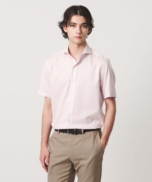 UNITED ARROWS(ユナイテッドアローズ)の「イージーケア AG パナマ ショートスリーブ カッタウェイカラーシャツ 抗菌防臭 通気性(シャツ/ブラウス・メンズ・ホワイト/ライトピンク・M/S/XL/L)」の4枚目の写真