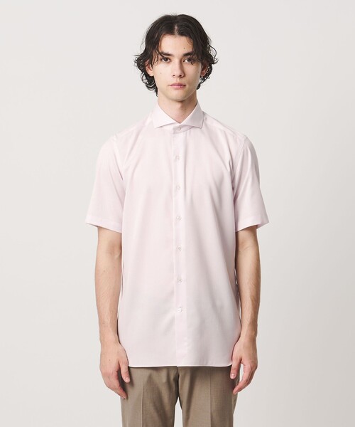 UNITED ARROWS(ユナイテッドアローズ)の「イージーケア AG パナマ ショートスリーブ カッタウェイカラーシャツ 抗菌防臭 通気性(シャツ/ブラウス・メンズ・ホワイト/ライトピンク・M/S/XL/L)」の7枚目の写真
