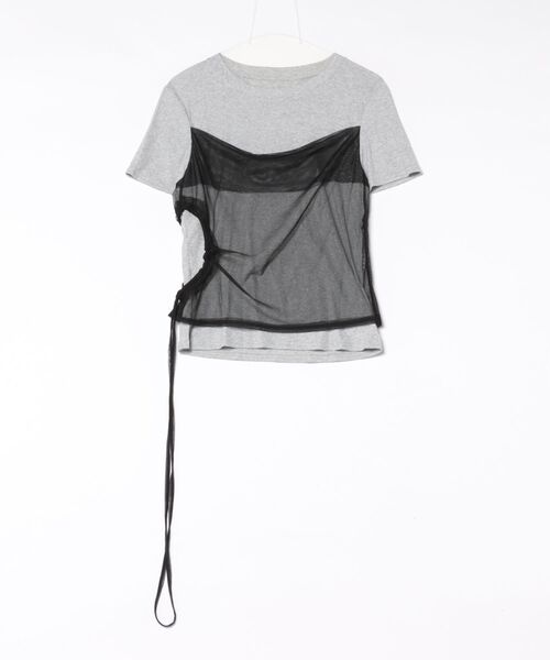 CHUN CHUN NOTES(チュンチュンノーツ)の「26SS/シアービスチェレイヤード風半袖トップス(Tシャツ/カットソー・レディース・ブラウン/ホワイト/グレー・F)」の22枚目の写真