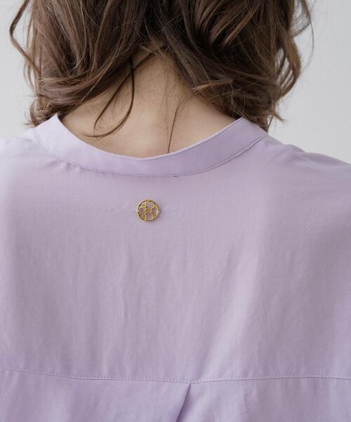 cloenc(クロエンス)の「【ひんやり/体型カバー】レースフレンチスリーブ スキッパーブラウス(シャツ/ブラウス・レディース・ブラック/オフホワイト/パープル・01/02)」の11枚目の写真