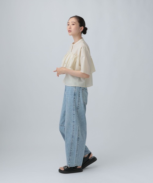 LEPSIM(レプシィム)の「シャーリング付き5分袖シャツ 778144(シャツ/ブラウス・レディース・アイボリー/カーキ/ブラック・FREE)」の17枚目の写真
