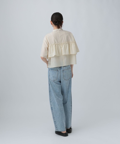 LEPSIM(レプシィム)の「シャーリング付き5分袖シャツ 778144(シャツ/ブラウス・レディース・アイボリー/カーキ/ブラック・FREE)」の18枚目の写真