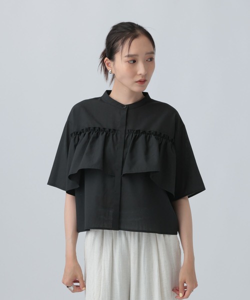 LEPSIM(レプシィム)の「シャーリング付き5分袖シャツ 778144(シャツ/ブラウス・レディース・アイボリー/カーキ/ブラック・FREE)」の20枚目の写真