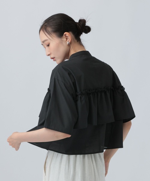 LEPSIM(レプシィム)の「シャーリング付き5分袖シャツ 778144(シャツ/ブラウス・レディース・アイボリー/カーキ/ブラック・FREE)」の21枚目の写真