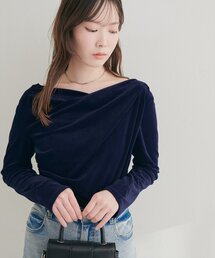 natural couture | ドレープベロアプルオーバー(Tシャツ/カットソー)