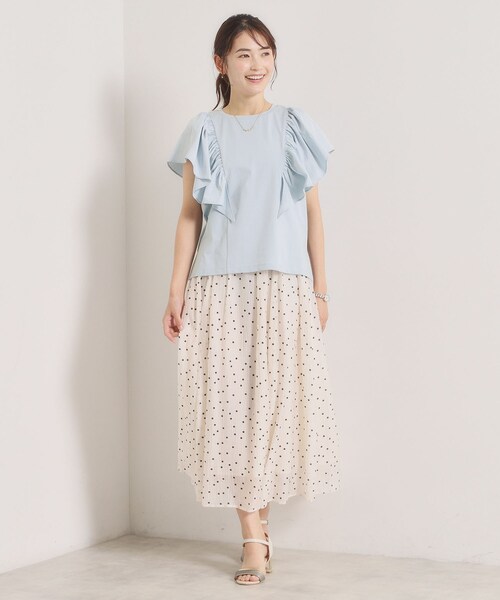 ITS'DEMO(イッツデモ)の「【冷感/速乾】袖フリルトップス(Tシャツ/カットソー・レディース・ブラック/オフホワイト/サックスブルー/ピンク・00)」の19枚目の写真