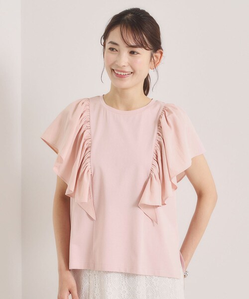 ITS'DEMO(イッツデモ)の「【冷感/速乾】袖フリルトップス(Tシャツ/カットソー・レディース・ブラック/オフホワイト/サックスブルー/ピンク・00)」の21枚目の写真