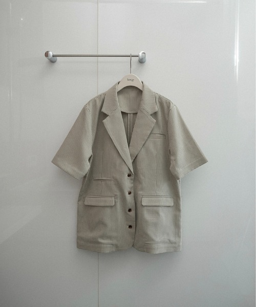 lawgy（ラウジー）の「pocket point small button check jacket / ポケットポイントスモールボタンチェックジャケット（テーラードジャケット・レディース・チェック・FREE）」の2枚目の写真