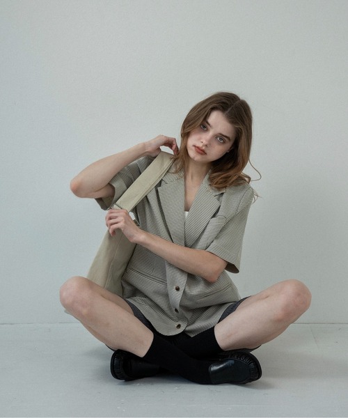 lawgy（ラウジー）の「pocket point small button check jacket / ポケットポイントスモールボタンチェックジャケット（テーラードジャケット・レディース・チェック・FREE）」の3枚目の写真