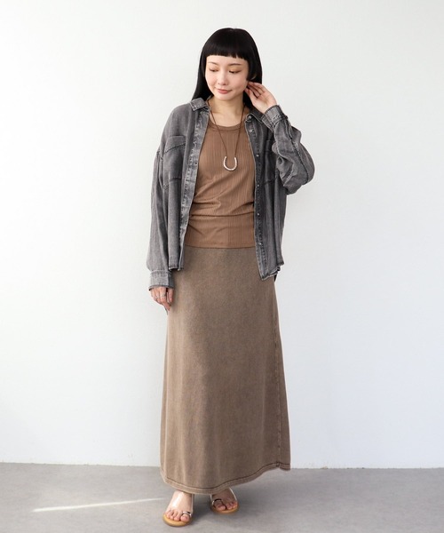 Three Four Time(スリーフォータイム)の「パウダーシルクデニムラウンドブラウス(シャツ/ブラウス・レディース・ブルー/ブラック/オフホワイト・FREE)」の16枚目の写真