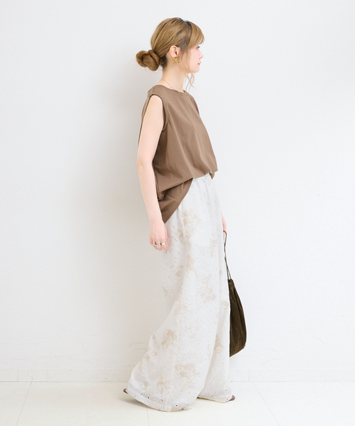 B.C STOCK(ベーセーストック)の「【WEB限定】ウォッシャブル / プリントレース ワイドイージーパンツ(その他パンツ・レディース・ブラック/ホワイト・FREE)」の10枚目の写真
